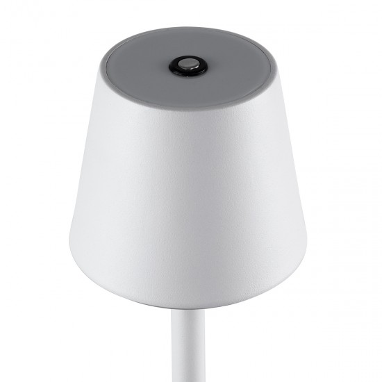GLOBOSTAR® NEGA 60474 Μοντέρνο Επιτραπέζιο Φωτιστικό LED 2.2W 154lm 360° DC 5V με USB με Επαναφορτιζόμενη Μπαταρία Li-ion 3.7V 4000mAh IP20 Θερμό Λευκό 2700K με Αφή Dimmable - Lumileds SMD Chip - Λευκό - Μ10 x Π10 x Υ39cm - 2 Χρόνια Εγγύηση
