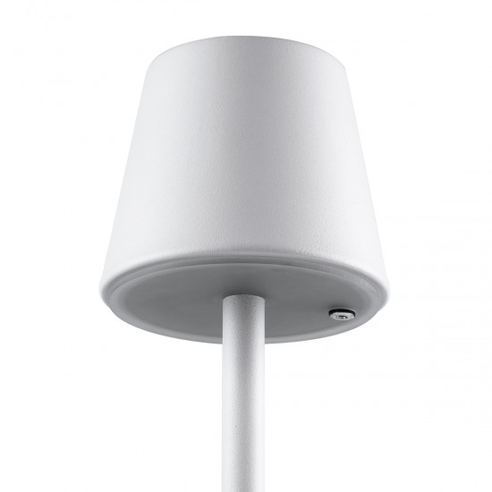 GLOBOSTAR® NEGA 60474 Μοντέρνο Επιτραπέζιο Φωτιστικό LED 2.2W 154lm 360° DC 5V με USB με Επαναφορτιζόμενη Μπαταρία Li-ion 3.7V 4000mAh IP20 Θερμό Λευκό 2700K με Αφή Dimmable - Lumileds SMD Chip - Λευκό - Μ10 x Π10 x Υ39cm - 2 Χρόνια Εγγύηση