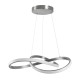 GLOBOSTAR® DEXTER 60498 Μοντέρνο Κρεμαστό Φωτιστικό Οροφής LED 72W 8064lm 300° AC 220-240V IP20 Ρυθμιζόμενο Λευκό CCT με Χειριστήριο από 2700K έως 6000K Dimmable - Lumileds SMD Chip - Νίκελ Βούρτσας - Μ56 x Π56 x Υ14cm - 3 Χρόνια Εγγύηση