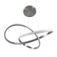 GLOBOSTAR® DEXTER 60498 Μοντέρνο Κρεμαστό Φωτιστικό Οροφής LED 72W 8064lm 300° AC 220-240V IP20 Ρυθμιζόμενο Λευκό CCT με Χειριστήριο από 2700K έως 6000K Dimmable - Lumileds SMD Chip - Νίκελ Βούρτσας - Μ56 x Π56 x Υ14cm - 3 Χρόνια Εγγύηση