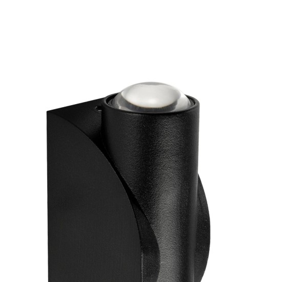 GLOBOSTAR® ARC 60679 Μοντέρνο Φωτιστικό Τοίχου - Απλίκα LED 4W 400lm 30° AC 220-240V Αδιάβροχο IP65 Θερμό Λευκό 2700K - CREE XPE Chip & TÜV SÜD Driver - Μαύρο Ματ - Μ3.5 x Π4.8 x Υ11.5cm - 5 Χρόνια Εγγύηση