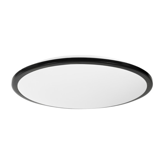 GLOBOSTAR® TUFFIN 60998 Φωτιστικό Πλαφονιέρα Οροφής LED 36W 3600lm 120° AC 220-240V Αδιάβροχο IP54 Ψυχρό Λευκό 6000K - Lumileds SMD Chip - Μαύρο Ματ & Λευκό Γαλακτερό - Μ48 x Π48 x Υ6.5cm - 3 Χρόνια Εγγύηση