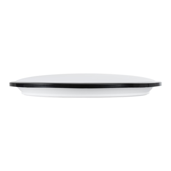 GLOBOSTAR® TUFFIN 60998 Φωτιστικό Πλαφονιέρα Οροφής LED 36W 3600lm 120° AC 220-240V Αδιάβροχο IP54 Ψυχρό Λευκό 6000K - Lumileds SMD Chip - Μαύρο Ματ & Λευκό Γαλακτερό - Μ48 x Π48 x Υ6.5cm - 3 Χρόνια Εγγύηση
