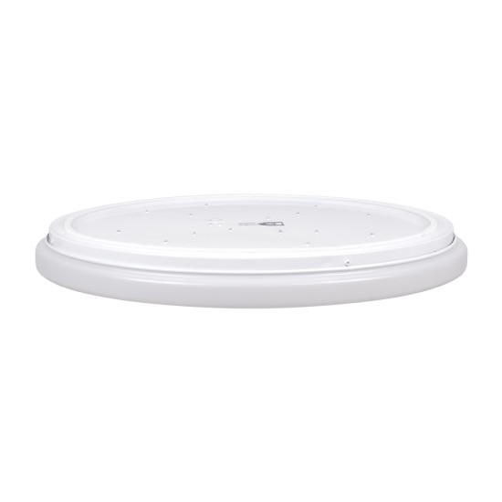 GLOBOSTAR® AVA 61017 Μοντέρνο Φωτιστικό Οροφής LED 76W 7600lm 120° AC 220-240V IP20 Ρυθμιζόμενο Λευκό CCT με Χειριστήριο από 2700K έως 6000K Dimmable - Lumileds SMD Chip - Λευκό Ματ - Μ48 x Π48 x Υ6.5cm - 3 Χρόνια Εγγύηση