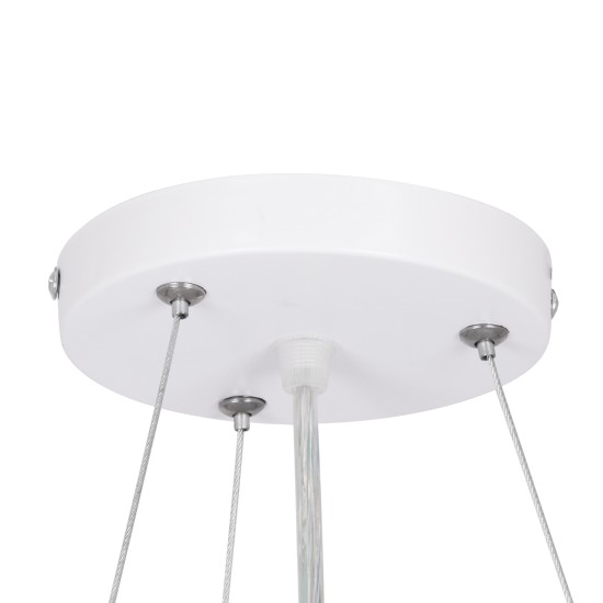 GLOBOSTAR® CASPER 61018 Μοντέρνο Κρεμαστό Φωτιστικό Οροφής LED 76W 8372lm 120° AC 220-240V IP20 Ρυθμιζόμενο Λευκό CCT με Χειριστήριο από 2700K έως 6000K Dimmable - Lumileds SMD Chip - Λευκό Ματ - Μ45 x Π45 x Υ5.5cm - 3 Χρόνια Εγγύηση