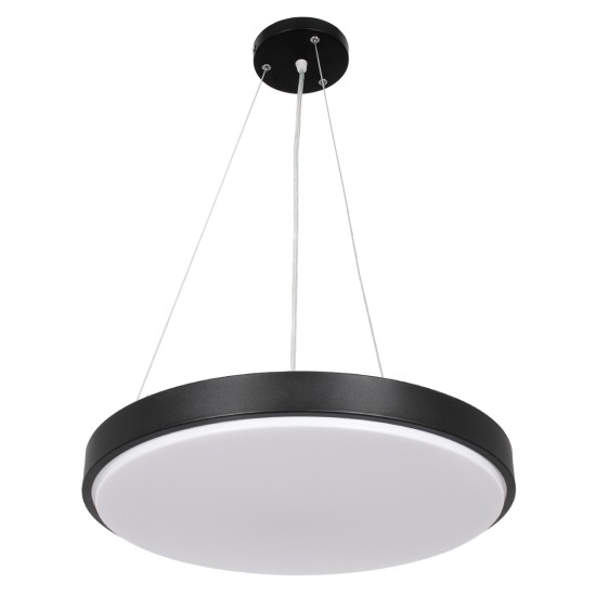 GLOBOSTAR® CASPER 61019 Μοντέρνο Κρεμαστό Φωτιστικό Οροφής LED 76W 8372lm 120° AC 220-240V IP20 Ρυθμιζόμενο Λευκό CCT με Χειριστήριο από 2700K έως 6000K Dimmable - Lumileds SMD Chip - Μαυρό Ματ - Μ45 x Π45 x Υ5.5cm - 3 Χρόνια Εγγύηση