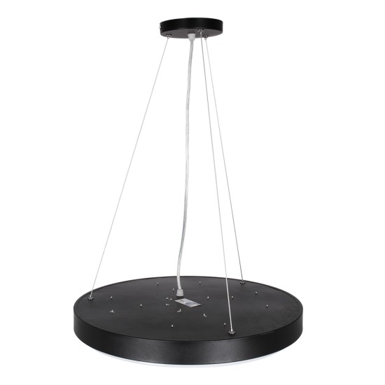 GLOBOSTAR® CASPER 61019 Μοντέρνο Κρεμαστό Φωτιστικό Οροφής LED 76W 8372lm 120° AC 220-240V IP20 Ρυθμιζόμενο Λευκό CCT με Χειριστήριο από 2700K έως 6000K Dimmable - Lumileds SMD Chip - Μαυρό Ματ - Μ45 x Π45 x Υ5.5cm - 3 Χρόνια Εγγύηση