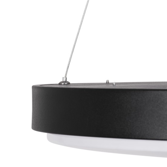 GLOBOSTAR® CASPER 61019 Μοντέρνο Κρεμαστό Φωτιστικό Οροφής LED 76W 8372lm 120° AC 220-240V IP20 Ρυθμιζόμενο Λευκό CCT με Χειριστήριο από 2700K έως 6000K Dimmable - Lumileds SMD Chip - Μαυρό Ματ - Μ45 x Π45 x Υ5.5cm - 3 Χρόνια Εγγύηση