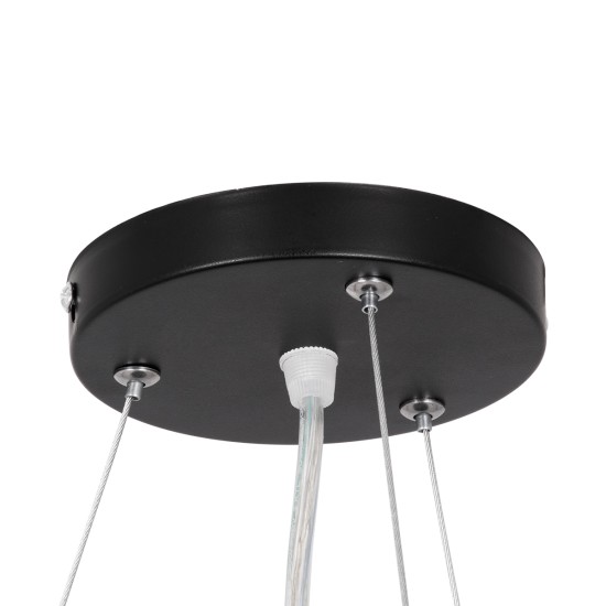 GLOBOSTAR® CASPER 61019 Μοντέρνο Κρεμαστό Φωτιστικό Οροφής LED 76W 8372lm 120° AC 220-240V IP20 Ρυθμιζόμενο Λευκό CCT με Χειριστήριο από 2700K έως 6000K Dimmable - Lumileds SMD Chip - Μαυρό Ματ - Μ45 x Π45 x Υ5.5cm - 3 Χρόνια Εγγύηση