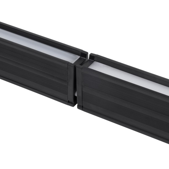 GLOBOSTAR® OFFICE 61023 Μοντέρνο Γραμμικό Επεκτεινόμενο Φωτιστικό Οροφής LED 18W 2230lm 120° AC 220-240V IP20 Ψυχρό Λευκό 6000K - Lumileds SMD Chip - Μαύρο Ματ - Μ120 x Π2 x Υ4cm - 3 Χρόνια Εγγύηση