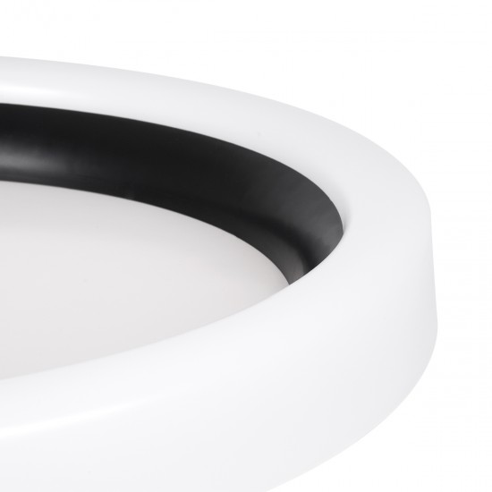 GLOBOSTAR® ARIANA 61034 Μοντέρνο Φωτιστικό Οροφής LED 55W 6376lm 120° AC 220-240V IP20 Ρυθμιζόμενο Λευκό CCT με Χειριστήριο από 2700K έως 6000K Dimmable - Lumileds SMD Chip - Λευκό Ματ & Μαύρο Ματ - Μ48 x Π48 x Υ9cm - 3 Χρόνια Εγγύηση