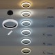 GLOBOSTAR® ARIANA 61037 Μοντέρνο Κρεμαστό Φωτιστικό Οροφής LED 55W 6376lm 120° AC 220-240V IP20 Ρυθμιζόμενο Λευκό CCT με Χειριστήριο από 2700K έως 6000K Dimmable - Lumileds SMD Chip - Μαυρό Ματ - Μ48 x Π48 x Υ6.5cm - 3 Χρόνια Εγγύηση