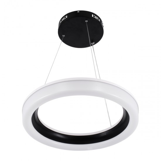 GLOBOSTAR® ARIANA 61037 Μοντέρνο Κρεμαστό Φωτιστικό Οροφής LED 55W 6376lm 120° AC 220-240V IP20 Ρυθμιζόμενο Λευκό CCT με Χειριστήριο από 2700K έως 6000K Dimmable - Lumileds SMD Chip - Μαυρό Ματ - Μ48 x Π48 x Υ6.5cm - 3 Χρόνια Εγγύηση