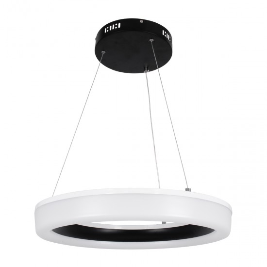 GLOBOSTAR® ARIANA 61037 Μοντέρνο Κρεμαστό Φωτιστικό Οροφής LED 55W 6376lm 120° AC 220-240V IP20 Ρυθμιζόμενο Λευκό CCT με Χειριστήριο από 2700K έως 6000K Dimmable - Lumileds SMD Chip - Μαυρό Ματ - Μ48 x Π48 x Υ6.5cm - 3 Χρόνια Εγγύηση