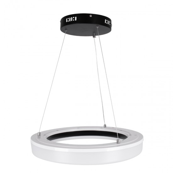 GLOBOSTAR® ARIANA 61037 Μοντέρνο Κρεμαστό Φωτιστικό Οροφής LED 55W 6376lm 120° AC 220-240V IP20 Ρυθμιζόμενο Λευκό CCT με Χειριστήριο από 2700K έως 6000K Dimmable - Lumileds SMD Chip - Μαυρό Ματ - Μ48 x Π48 x Υ6.5cm - 3 Χρόνια Εγγύηση