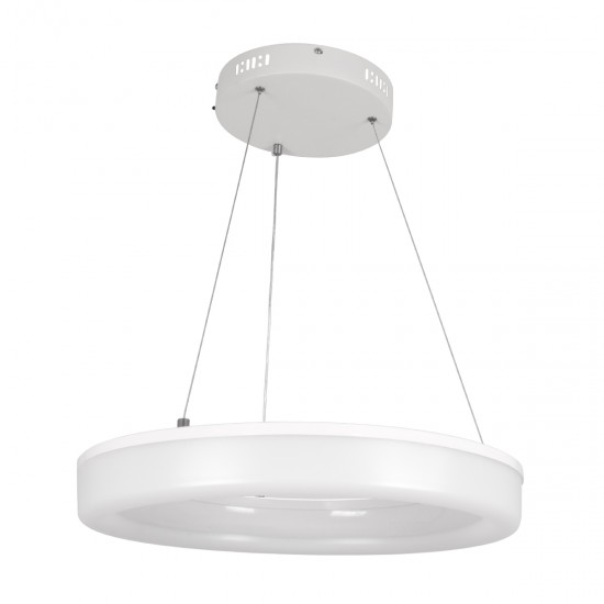 GLOBOSTAR® ARIANA 61038 Μοντέρνο Κρεμαστό Φωτιστικό Οροφής LED 55W 6376lm 120° AC 220-240V IP20 Ρυθμιζόμενο Λευκό CCT με Χειριστήριο από 2700K έως 6000K Dimmable - Lumileds SMD Chip - Λευκό Ματ - Μ48 x Π48 x Υ6.5cm - 3 Χρόνια Εγγύηση