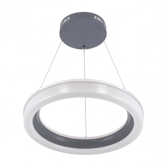 GLOBOSTAR® ARIANA 61039 Μοντέρνο Κρεμαστό Φωτιστικό Οροφής LED 55W 6376lm 120° AC 220-240V IP20 Ρυθμιζόμενο Λευκό CCT με Χειριστήριο από 2700K έως 6000K Dimmable - Lumileds SMD Chip - Γκρι - Μ48 x Π48 x Υ6.5cm - 3 Χρόνια Εγγύηση