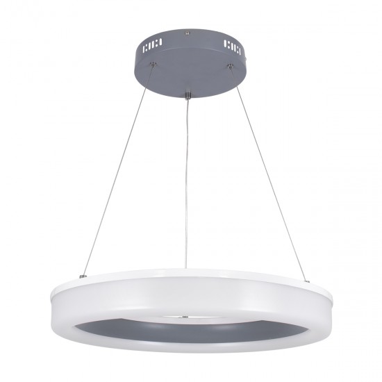 GLOBOSTAR® ARIANA 61039 Μοντέρνο Κρεμαστό Φωτιστικό Οροφής LED 55W 6376lm 120° AC 220-240V IP20 Ρυθμιζόμενο Λευκό CCT με Χειριστήριο από 2700K έως 6000K Dimmable - Lumileds SMD Chip - Γκρι - Μ48 x Π48 x Υ6.5cm - 3 Χρόνια Εγγύηση