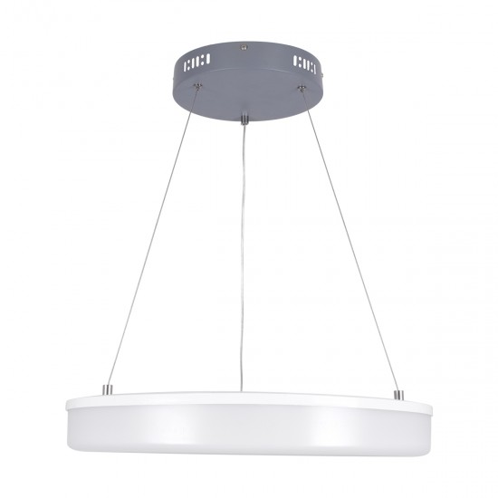 GLOBOSTAR® ARIANA 61039 Μοντέρνο Κρεμαστό Φωτιστικό Οροφής LED 55W 6376lm 120° AC 220-240V IP20 Ρυθμιζόμενο Λευκό CCT με Χειριστήριο από 2700K έως 6000K Dimmable - Lumileds SMD Chip - Γκρι - Μ48 x Π48 x Υ6.5cm - 3 Χρόνια Εγγύηση