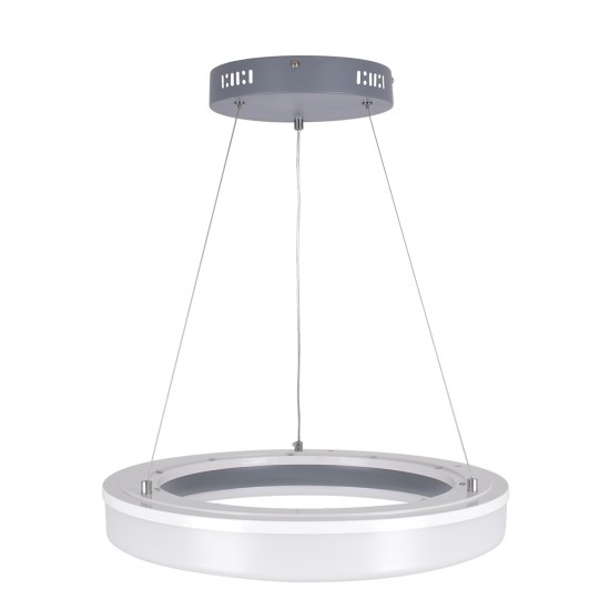 GLOBOSTAR® ARIANA 61039 Μοντέρνο Κρεμαστό Φωτιστικό Οροφής LED 55W 6376lm 120° AC 220-240V IP20 Ρυθμιζόμενο Λευκό CCT με Χειριστήριο από 2700K έως 6000K Dimmable - Lumileds SMD Chip - Γκρι - Μ48 x Π48 x Υ6.5cm - 3 Χρόνια Εγγύηση