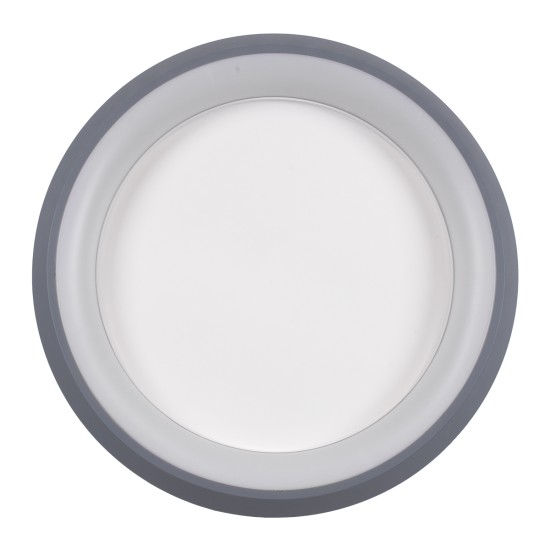 GLOBOSTAR® MELINA 61042 Μοντέρνο Φωτιστικό Οροφής LED 55W 6376lm 120° AC 220-240V IP20 Ρυθμιζόμενο Λευκό CCT με Χειριστήριο από 2700K έως 6000K Dimmable - Lumileds SMD Chip - Γκρι - Μ48 x Π48 x Υ9cm - 3 Χρόνια Εγγύηση
