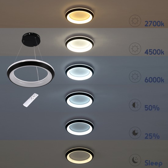 GLOBOSTAR® MELINA 61043 Μοντέρνο Κρεμαστό Φωτιστικό Οροφής LED 55W 6376lm 120° AC 220-240V IP20 Ρυθμιζόμενο Λευκό CCT με Χειριστήριο από 2700K έως 6000K Dimmable - Lumileds SMD Chip - Μαύρο Ματ - Μ48 x Π48 x Υ6.5cm - 3 Χρόνια Εγγύηση GLOBOSTAR® MELINA 61043 Μοντέρνο Κρεμαστό Φωτιστικό Οροφής LED 55W 6376lm 120° AC 220-240V IP20 Ρυθμιζόμενο Λευκό CCT με Χειριστήριο από 2700K έως 6000K Dimmable - Lumileds SMD Chip - Μαύρο Ματ - Μ48 x Π48 x Υ6.5cm - 3 Χρόνια Εγγύηση