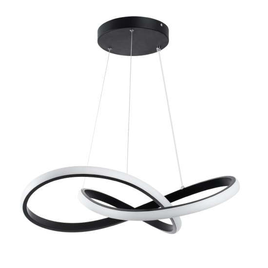 GLOBOSTAR® DEXTER 61049 Μοντέρνο Κρεμαστό Φωτιστικό Οροφής LED 72W 7200lm 300° AC 220-240V IP20 Ρυθμιζόμενο Λευκό CCT με Χειριστήριο από 2700K έως 6000K Dimmable - Lumileds SMD Chip - Μαύρο Ματ - Μ56 x Π56 x Υ14cm - 3 Χρόνια Εγγύηση