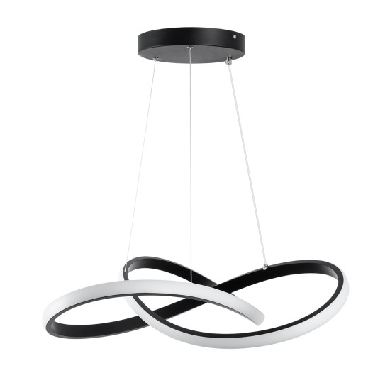 GLOBOSTAR® DEXTER 61049 Μοντέρνο Κρεμαστό Φωτιστικό Οροφής LED 72W 7200lm 300° AC 220-240V IP20 Ρυθμιζόμενο Λευκό CCT με Χειριστήριο από 2700K έως 6000K Dimmable - Lumileds SMD Chip - Μαύρο Ματ - Μ56 x Π56 x Υ14cm - 3 Χρόνια Εγγύηση