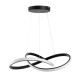 GLOBOSTAR® DEXTER 61049 Μοντέρνο Κρεμαστό Φωτιστικό Οροφής LED 72W 7200lm 300° AC 220-240V IP20 Ρυθμιζόμενο Λευκό CCT με Χειριστήριο από 2700K έως 6000K Dimmable - Lumileds SMD Chip - Μαύρο Ματ - Μ56 x Π56 x Υ14cm - 3 Χρόνια Εγγύηση