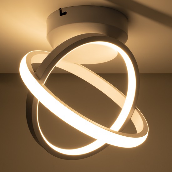 GLOBOSTAR® AMELIA 61053 Μοντέρνο Φωτιστικό Οροφής LED 20W 2400lm 300° AC 220-240V IP20 Ρυθμιζόμενο Λευκό CCT με On/Off 2700K/4500K/6000K - Lumileds SMD Chip - Λευκό Ματ - Μ24.5 x Π16 x Υ25cm - 3 Χρόνια Εγγύηση