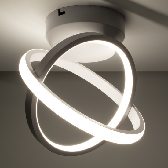 GLOBOSTAR® AMELIA 61053 Μοντέρνο Φωτιστικό Οροφής LED 20W 2400lm 300° AC 220-240V IP20 Ρυθμιζόμενο Λευκό CCT με On/Off 2700K/4500K/6000K - Lumileds SMD Chip - Λευκό Ματ - Μ24.5 x Π16 x Υ25cm - 3 Χρόνια Εγγύηση