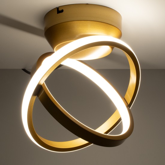 GLOBOSTAR® AMELIA 61054 Μοντέρνο Φωτιστικό Οροφής LED 20W 2400lm 300° AC 220-240V IP20 Ρυθμιζόμενο Λευκό CCT με On/Off 2700K/4500K/6000K - Lumileds SMD Chip - Χρυσό Βούρτσας - Μ24.5 x Π16 x Υ25cm - 3 Χρόνια Εγγύηση GLOBOSTAR® AMELIA 61054 Μοντέρνο Φωτιστικό Οροφής LED 20W 2400lm 300° AC 220-240V IP20 Ρυθμιζόμενο Λευκό CCT με On/Off 2700K/4500K/6000K - Lumileds SMD Chip - Χρυσό Βούρτσας - Μ24.5 x Π16 x Υ25cm - 3 Χρόνια Εγγύηση