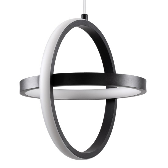 GLOBOSTAR® ALICE 61055 Μοντέρνο Κρεμαστό Φωτιστικό Οροφής LED 20W 2400lm 300° AC 220-240V IP20 Ρυθμιζόμενο Λευκό CCT με On/Off 2700K/4500K/6000K - Lumileds SMD Chip - Μαύρο Ματ - Μ25 x Π22 x Υ25cm - 3 Χρόνια Εγγύηση