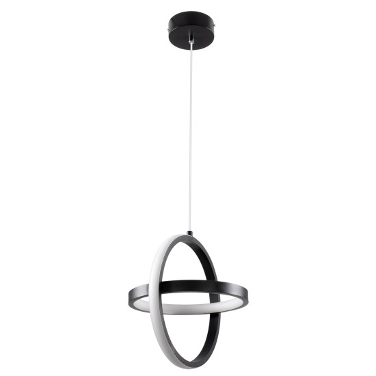 GLOBOSTAR® ALICE 61055 Μοντέρνο Κρεμαστό Φωτιστικό Οροφής LED 20W 2400lm 300° AC 220-240V IP20 Ρυθμιζόμενο Λευκό CCT με On/Off 2700K/4500K/6000K - Lumileds SMD Chip - Μαύρο Ματ - Μ25 x Π22 x Υ25cm - 3 Χρόνια Εγγύηση