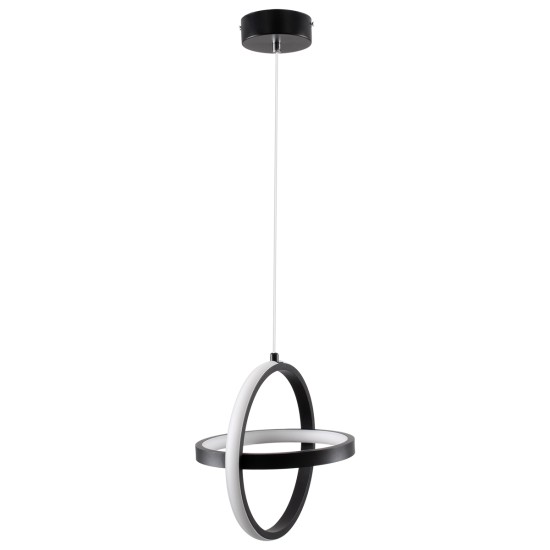 GLOBOSTAR® ALICE 61055 Μοντέρνο Κρεμαστό Φωτιστικό Οροφής LED 20W 2400lm 300° AC 220-240V IP20 Ρυθμιζόμενο Λευκό CCT με On/Off 2700K/4500K/6000K - Lumileds SMD Chip - Μαύρο Ματ - Μ25 x Π22 x Υ25cm - 3 Χρόνια Εγγύηση