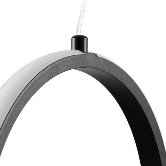 GLOBOSTAR® ALICE 61055 Μοντέρνο Κρεμαστό Φωτιστικό Οροφής LED 20W 2400lm 300° AC 220-240V IP20 Ρυθμιζόμενο Λευκό CCT με On/Off 2700K/4500K/6000K - Lumileds SMD Chip - Μαύρο Ματ - Μ25 x Π22 x Υ25cm - 3 Χρόνια Εγγύηση