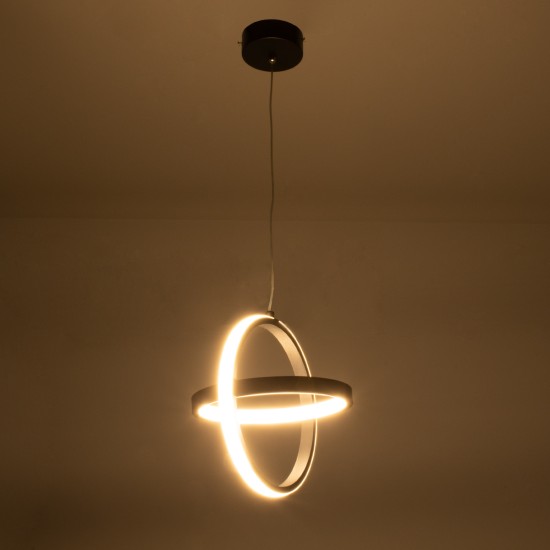 GLOBOSTAR® ALICE 61055 Μοντέρνο Κρεμαστό Φωτιστικό Οροφής LED 20W 2400lm 300° AC 220-240V IP20 Ρυθμιζόμενο Λευκό CCT με On/Off 2700K/4500K/6000K - Lumileds SMD Chip - Μαύρο Ματ - Μ25 x Π22 x Υ25cm - 3 Χρόνια Εγγύηση