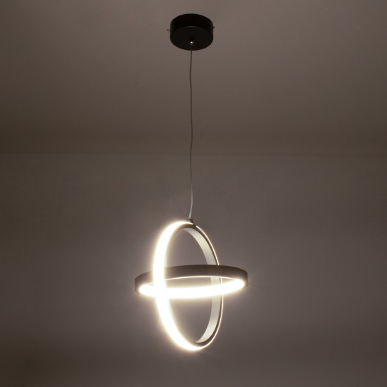 GLOBOSTAR® ALICE 61055 Μοντέρνο Κρεμαστό Φωτιστικό Οροφής LED 20W 2400lm 300° AC 220-240V IP20 Ρυθμιζόμενο Λευκό CCT με On/Off 2700K/4500K/6000K - Lumileds SMD Chip - Μαύρο Ματ - Μ25 x Π22 x Υ25cm - 3 Χρόνια Εγγύηση