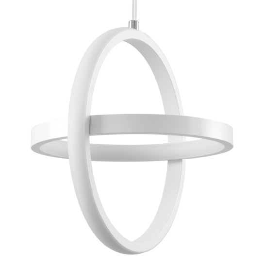 GLOBOSTAR® ALICE 61056 Μοντέρνο Κρεμαστό Φωτιστικό Οροφής LED 20W 2400lm 300° AC 220-240V IP20 Ρυθμιζόμενο Λευκό CCT με On/Off 2700K/4500K/6000K - Lumileds SMD Chip - Λευκό Ματ - Μ25 x Π22 x Υ25cm - 3 Χρόνια Εγγύηση