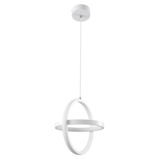 GLOBOSTAR® ALICE 61056 Μοντέρνο Κρεμαστό Φωτιστικό Οροφής LED 20W 2400lm 300° AC 220-240V IP20 Ρυθμιζόμενο Λευκό CCT με On/Off 2700K/4500K/6000K - Lumileds SMD Chip - Λευκό Ματ - Μ25 x Π22 x Υ25cm - 3 Χρόνια Εγγύηση