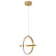 GLOBOSTAR® ALICE 61057 Μοντέρνο Κρεμαστό Φωτιστικό Οροφής LED 20W 2400lm 300° AC 220-240V IP20 Ρυθμιζόμενο Λευκό CCT με On/Off 2700K/4500K/6000K - Lumileds SMD Chip - Χρυσό Βούρτσας - Μ25 x Π22 x Υ25cm - 3 Χρόνια Εγγύηση