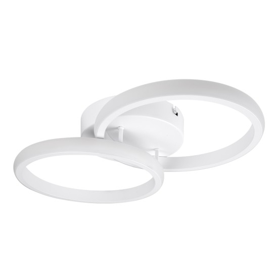 GLOBOSTAR® CORA 61059 Μοντέρνο Φωτιστικό Οροφής LED 18W 2160lm 300° AC 220-240V IP20 Ρυθμιζόμενο Λευκό CCT με On/Off 2700K/4500K/6000K - Lumileds SMD Chip - Λευκό Ματ - Μ36 x Π20.5 x Υ7cm - 3 Χρόνια Εγγύηση