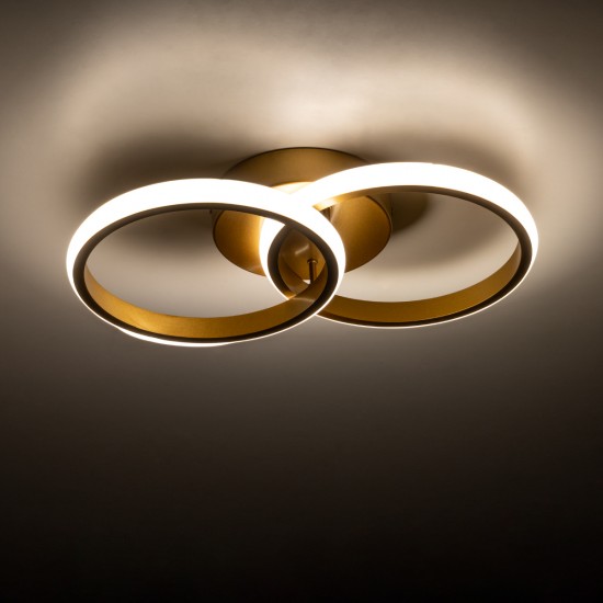 GLOBOSTAR® CORA 61060 Μοντέρνο Φωτιστικό Οροφής LED 18W 2160lm 300° AC 220-240V IP20 Ρυθμιζόμενο Λευκό CCT με On/Off 2700K/4500K/6000K - Lumileds SMD Chip - Σατινέ Χρυσό Βούρτσας - Μ36 x Π20.5 x Υ7cm - 3 Χρόνια Εγγύηση GLOBOSTAR® CORA 61060 Μοντέρνο Φωτιστικό Οροφής LED 18W 2160lm 300° AC 220-240V IP20 Ρυθμιζόμενο Λευκό CCT με On/Off 2700K/4500K/6000K - Lumileds SMD Chip - Σατινέ Χρυσό Βούρτσας - Μ36 x Π20.5 x Υ7cm - 3 Χρόνια Εγγύηση