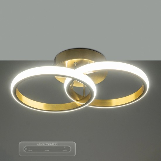 GLOBOSTAR® CORA 61060 Μοντέρνο Φωτιστικό Οροφής LED 18W 2160lm 300° AC 220-240V IP20 Ρυθμιζόμενο Λευκό CCT με On/Off 2700K/4500K/6000K - Lumileds SMD Chip - Σατινέ Χρυσό Βούρτσας - Μ36 x Π20.5 x Υ7cm - 3 Χρόνια Εγγύηση GLOBOSTAR® CORA 61060 Μοντέρνο Φωτιστικό Οροφής LED 18W 2160lm 300° AC 220-240V IP20 Ρυθμιζόμενο Λευκό CCT με On/Off 2700K/4500K/6000K - Lumileds SMD Chip - Σατινέ Χρυσό Βούρτσας - Μ36 x Π20.5 x Υ7cm - 3 Χρόνια Εγγύηση