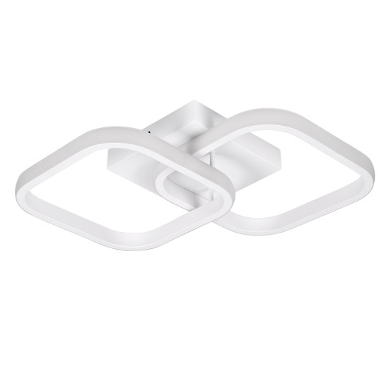 GLOBOSTAR® NORA 61062 Μοντέρνο Φωτιστικό Οροφής LED 22W 2640lm 300° AC 220-240V IP20 Ρυθμιζόμενο Λευκό CCT με On/Off 2700K/4500K/6000K - Lumileds SMD Chip - Λευκό Ματ - Μ40 x Π24 x Υ7cm - 3 Χρόνια Εγγύηση