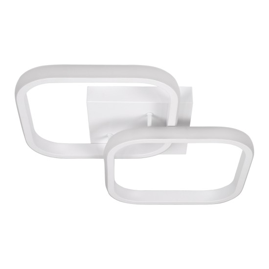 GLOBOSTAR® NORA 61062 Μοντέρνο Φωτιστικό Οροφής LED 22W 2640lm 300° AC 220-240V IP20 Ρυθμιζόμενο Λευκό CCT με On/Off 2700K/4500K/6000K - Lumileds SMD Chip - Λευκό Ματ - Μ40 x Π24 x Υ7cm - 3 Χρόνια Εγγύηση