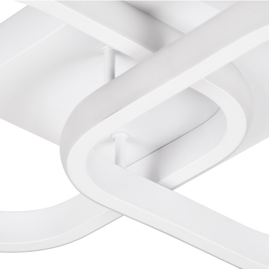 GLOBOSTAR® NORA 61062 Μοντέρνο Φωτιστικό Οροφής LED 22W 2640lm 300° AC 220-240V IP20 Ρυθμιζόμενο Λευκό CCT με On/Off 2700K/4500K/6000K - Lumileds SMD Chip - Λευκό Ματ - Μ40 x Π24 x Υ7cm - 3 Χρόνια Εγγύηση