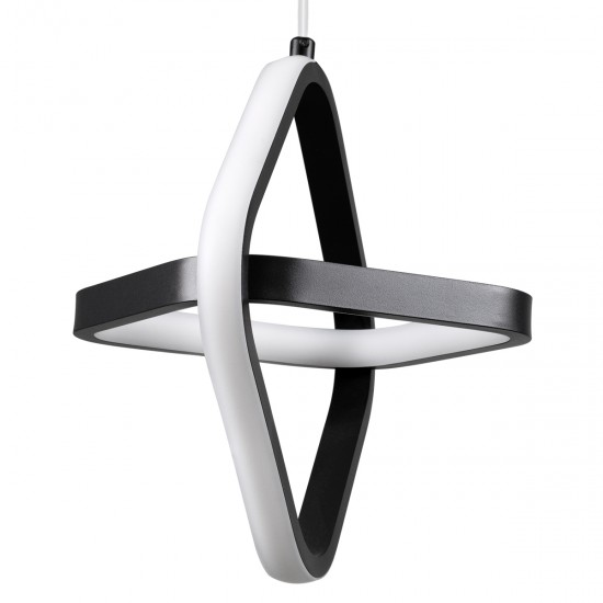 GLOBOSTAR® ROSE 61064 Μοντέρνο Κρεμαστό Φωτιστικό Οροφής LED 22W 2640lm 300° AC 220-240V IP20 Ρυθμιζόμενο Λευκό CCT με On/Off 2700K/4500K/6000K - Lumileds SMD Chip - Μαύρο Ματ - Μ24 x Π22 x Υ24cm - 3 Χρόνια Εγγύηση