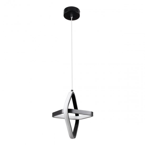 GLOBOSTAR® ROSE 61064 Μοντέρνο Κρεμαστό Φωτιστικό Οροφής LED 22W 2640lm 300° AC 220-240V IP20 Ρυθμιζόμενο Λευκό CCT με On/Off 2700K/4500K/6000K - Lumileds SMD Chip - Μαύρο Ματ - Μ24 x Π22 x Υ24cm - 3 Χρόνια Εγγύηση