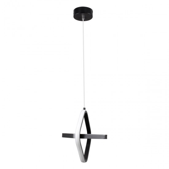 GLOBOSTAR® ROSE 61064 Μοντέρνο Κρεμαστό Φωτιστικό Οροφής LED 22W 2640lm 300° AC 220-240V IP20 Ρυθμιζόμενο Λευκό CCT με On/Off 2700K/4500K/6000K - Lumileds SMD Chip - Μαύρο Ματ - Μ24 x Π22 x Υ24cm - 3 Χρόνια Εγγύηση